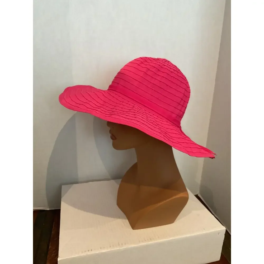 Panama. Jack - Pink Ribbon, Packable Sun Hat - One Size